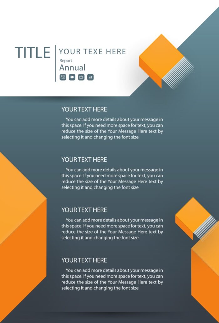 A monochromatic layout with a large headline section at the top, a central placeholder text block labeled 'LOREMIPSUM', and a footer tag 'TEMPLATE DESIGN' emphasizing structural hierarchy and modular adaptability.