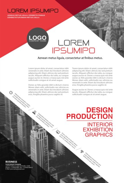 Modern design template showcasing Lorem Ipsum placeholder text in a structured grid format with neutral typography.