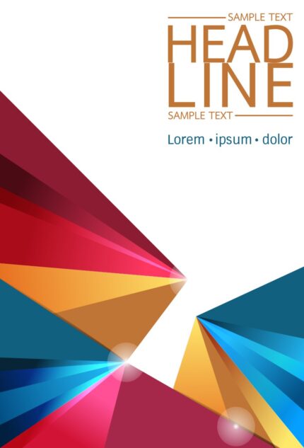 Clean layout with 'SAMPLE TEXT' at top and bottom, a central 'HEADLINE' block, and bulleted 'Lorem •ipsum •dolor' placeholder text in a monochromatic design.