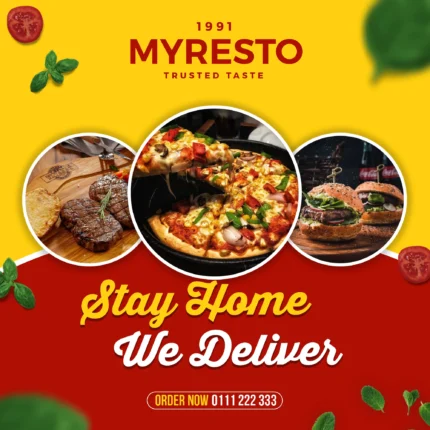 MYRESTO Food Delivery Banner - Order Trusted Taste Meals at Home