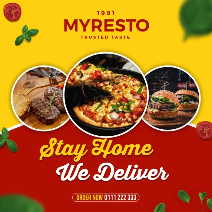 MYRESTO Food Delivery Banner - Order Trusted Taste Meals at Home
