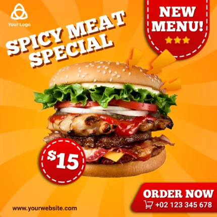 Fresh & Hot Burgers Banner - Order Premium Burgers for Delicious Delivery