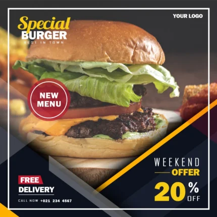 Best Burger in Town with 20% Discount & Weekend Free Delivery - New Menu Launched